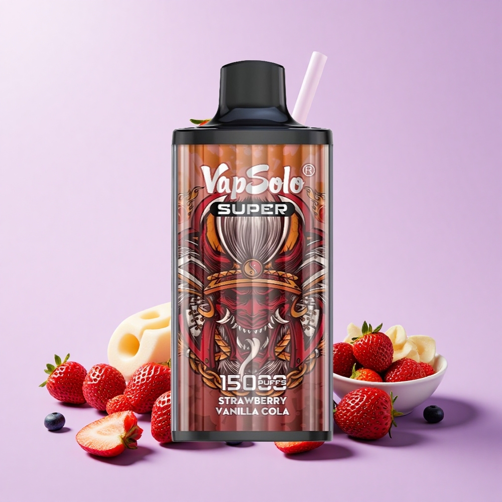 Vapsolo Super 15000 Hisap E-Liquid 40ml Nikotin 20mg/ml 50mg/ml Strawberry Vanilla Cola