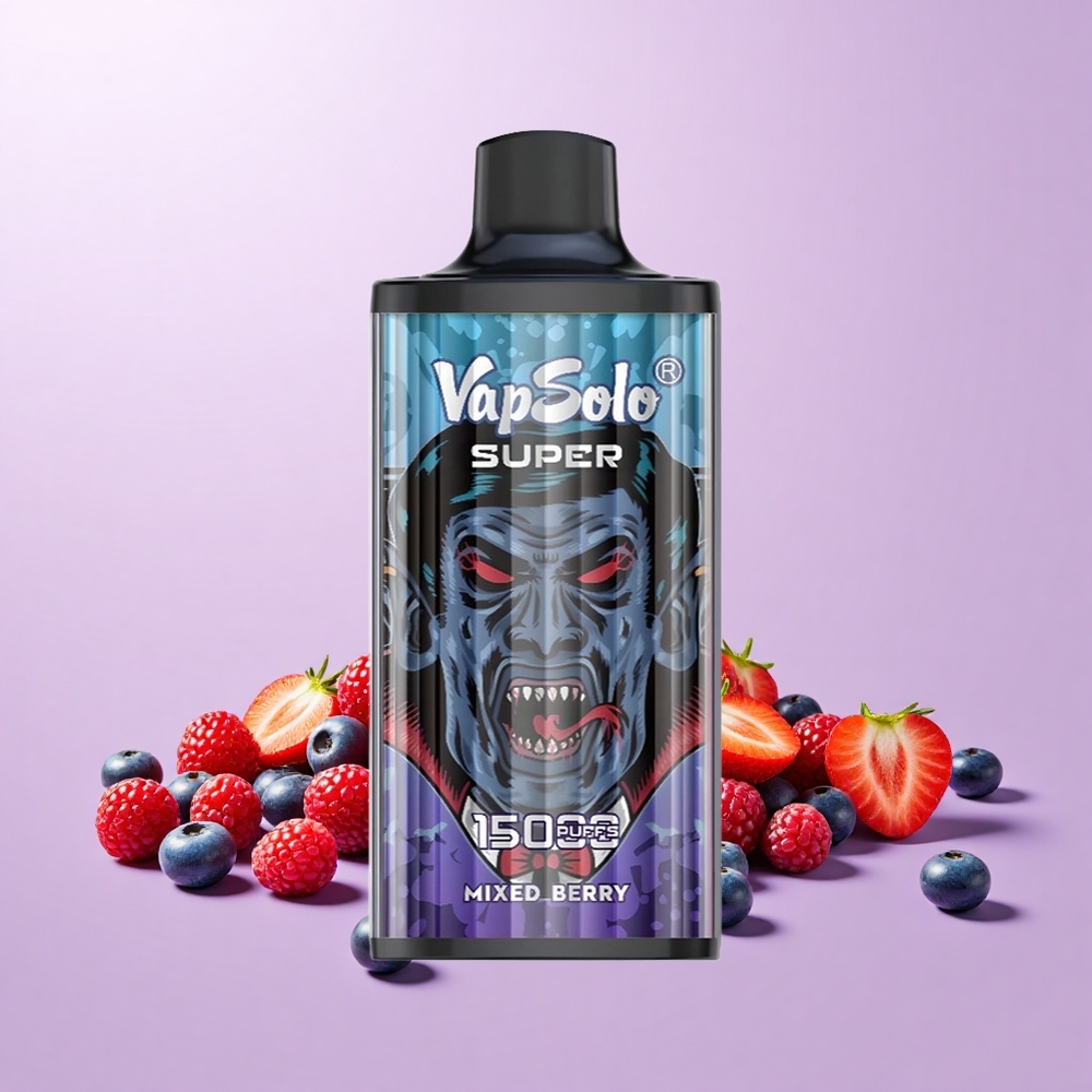 Vapsolo Super 15000 Hisap Vape Buah Beri Campuran 40ml Cecair 850mah