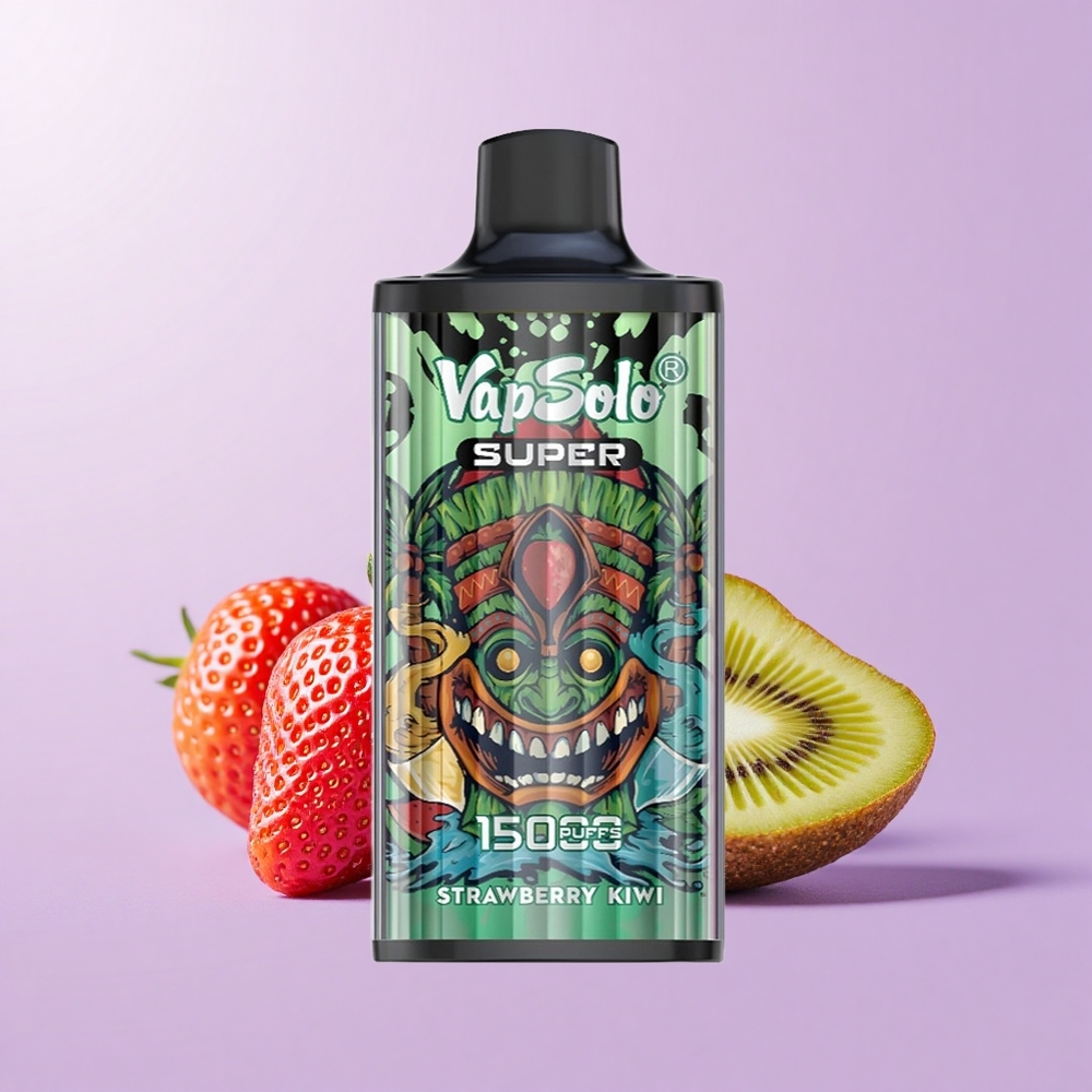 Vapsolo Super 15000 Hisap Vape Buah Strawberry Kiwi 40ml Cecair 850mah