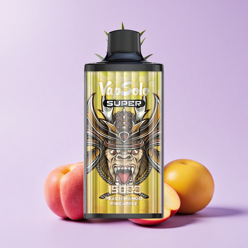 Vapsolo Super 15000 Puff 40ml E-Cair 850mah Mesh Coil Type-C Pic Mangga Nenas