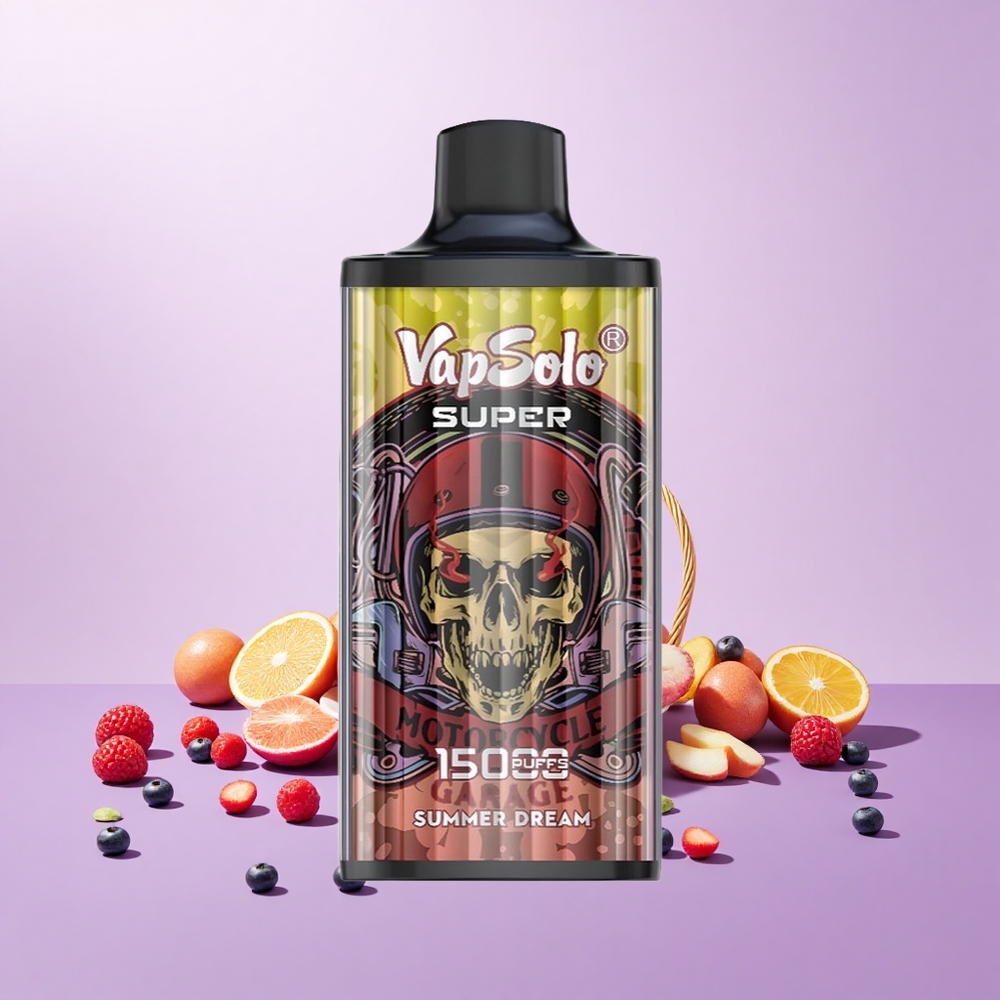 Vapsolo Super 15000 Puff 40ml Isian E-Cecair 20mg/ml 50mg/ml 850mah Dream Musim Panas