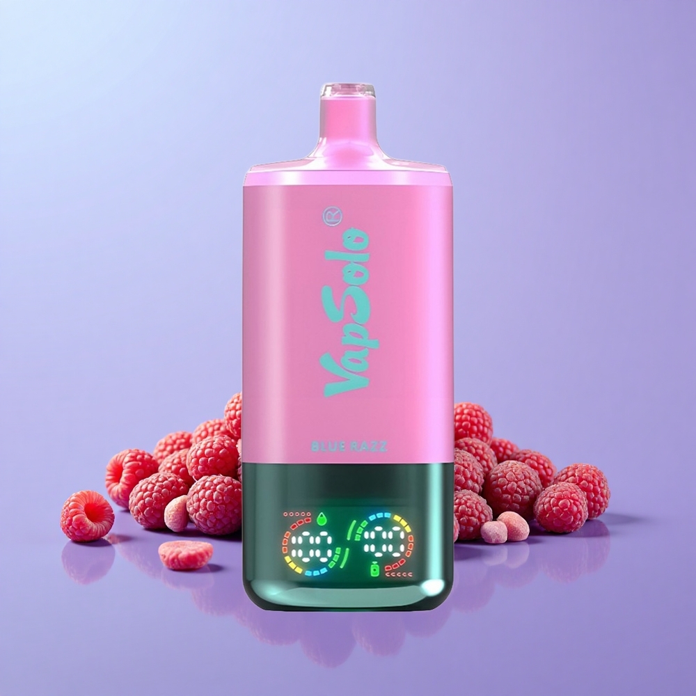 VapSolo Triple 30000 Puff 3 Tangki E-Cecair 40ml 20/50 mg/ml Jenis-C Blue Razz (Biru Razz)