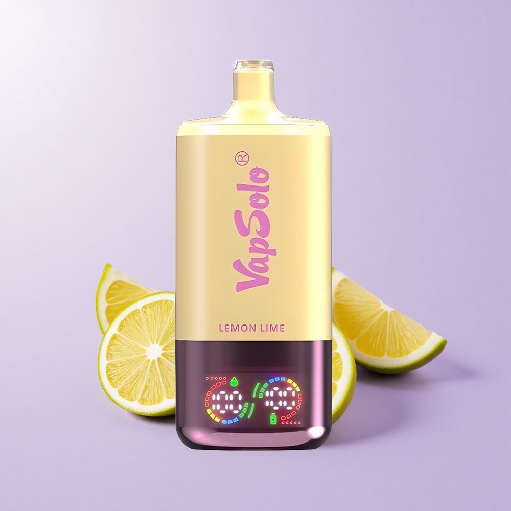 VapSolo Triple 30000 Puff 40ml 3 Tangki E-Cairan Lemon Limau Type-C 20mg/ml 50mg/ml