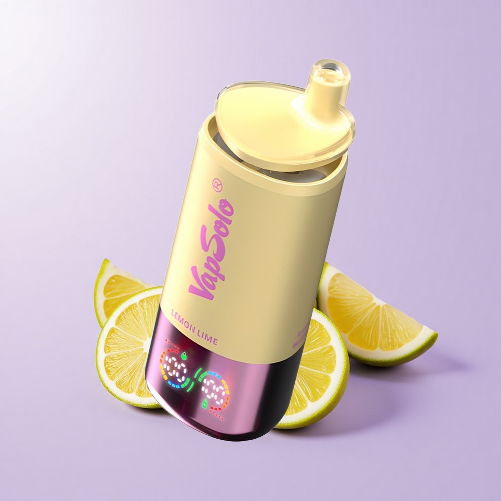 VapSolo Triple 30000 Puff 40ml 3 Tangki E-Cairan Lemon Limau Type-C 20mg/ml 50mg/ml