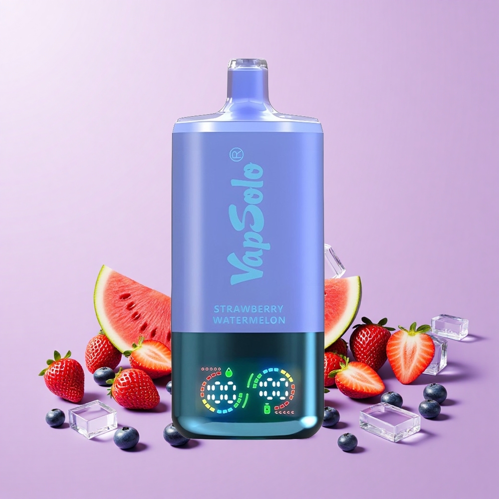 VapSolo Triple 30000 Puff 40ml 3 Tangki Jenis-C Strawberi Tembikai & Bluberi Ais