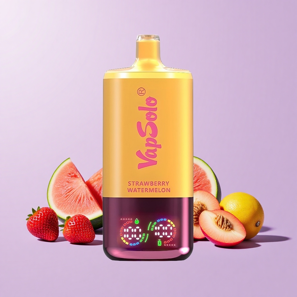 VapSolo Triple 30000 Puff Vape Sekali Pakai Strawberi Tembikai & Lemon Peach Cecair Elektronik: 40ml