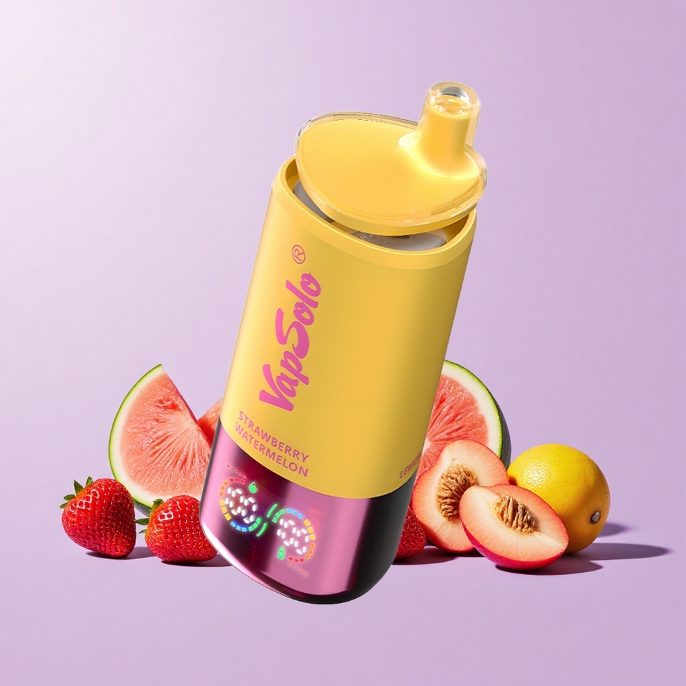 VapSolo Triple 30000 Puff Vape Sekali Pakai Strawberi Tembikai & Lemon Peach Cecair Elektronik: 40ml