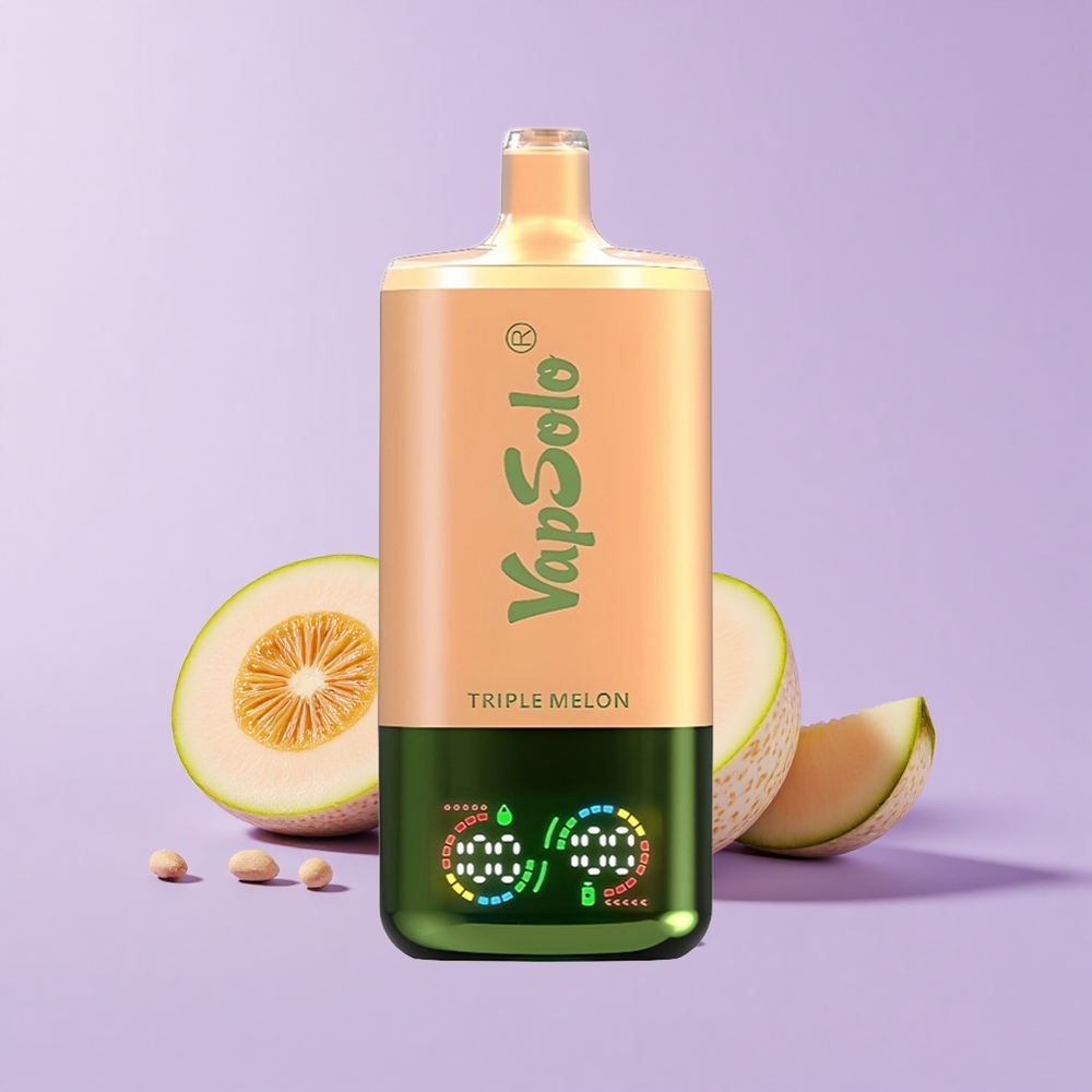 Vapsolo Triple 30000 Sedutan Tiga Tembikai 40ml Tangki Minyak 3 Port Type-C 20mg/ml 50mg/ml