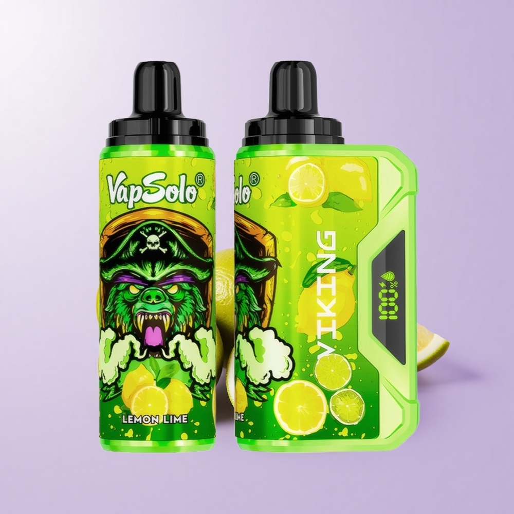 VapSolo VIKING 12000 Puff Vape Pakai Buang Limau Nipis & Kapur 22ml 20/50mg/ml LED Type-C
