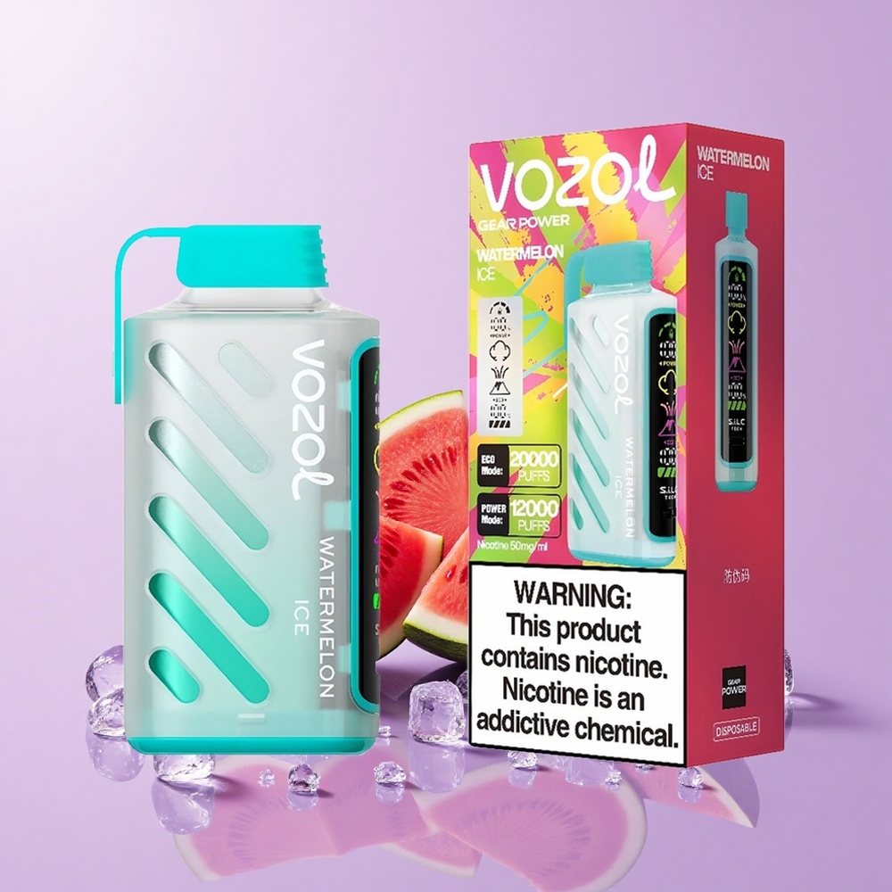 VOZOL Gear Power 20000 Puff Ais Tembikai Display Skrin Penuh 20mL 50mg