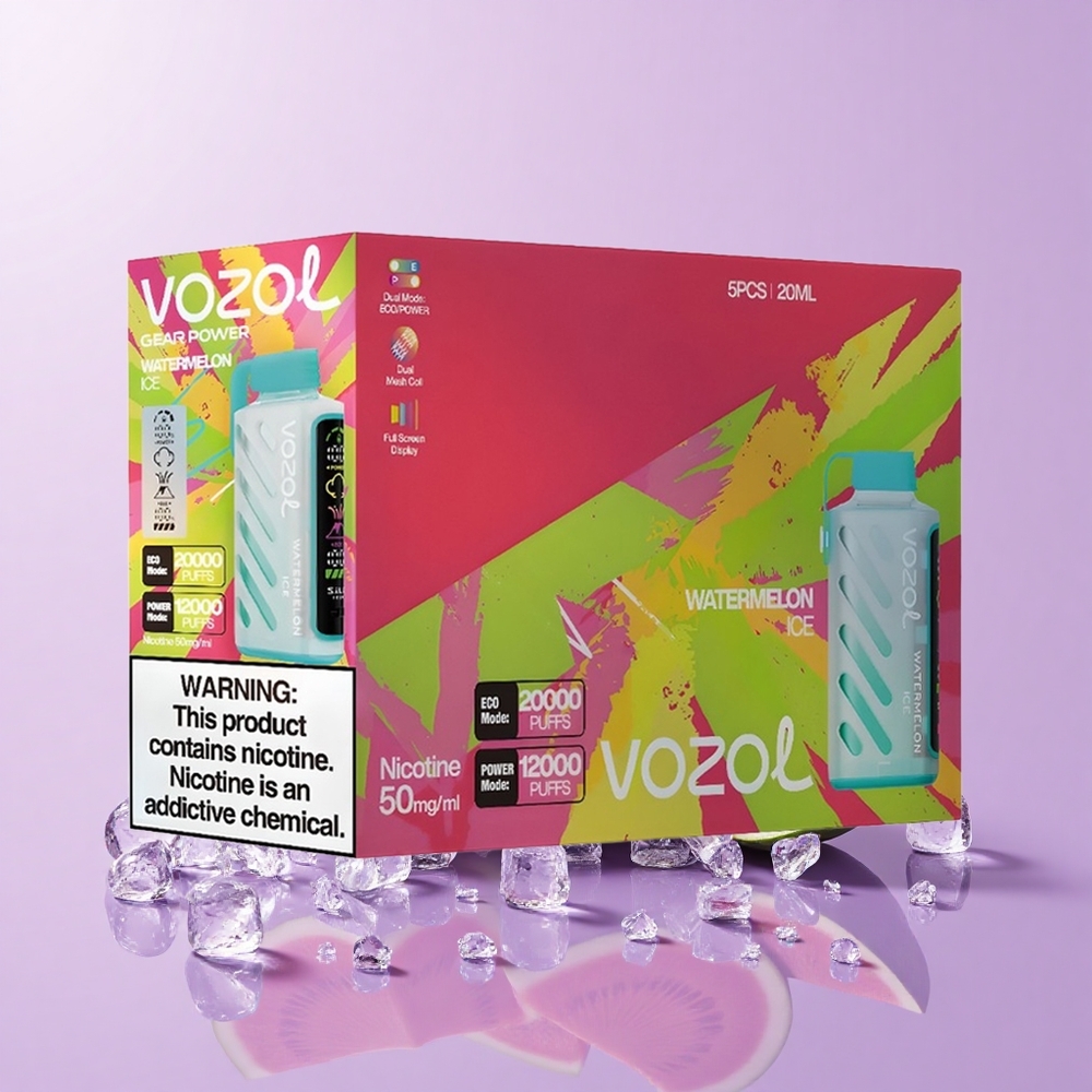 VOZOL Gear Power 20000 Puff Ais Tembikai Display Skrin Penuh 20mL 50mg