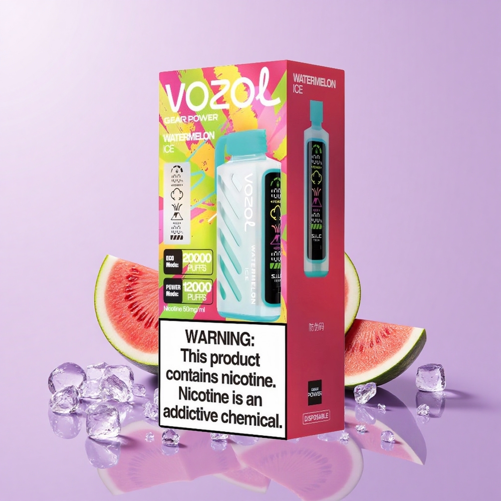VOZOL Gear Power 20000 Puff Ais Tembikai Display Skrin Penuh 20mL 50mg