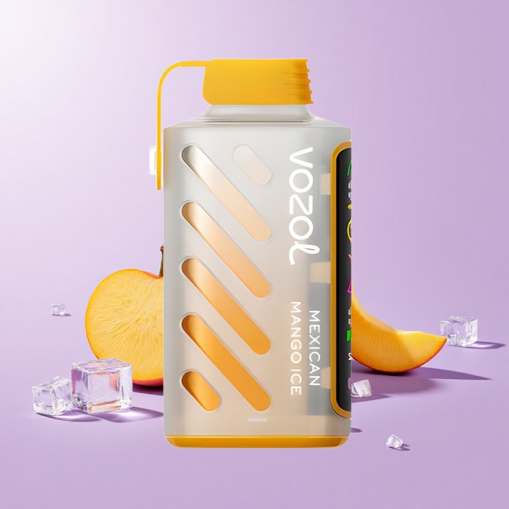 VOZOL Gear Power 20000 Puff Vape Sekali Pakai Mangga Ais Mexico Teknologi S.i.L.C., Skrin Penuh, 20mL, 5%(50mg)