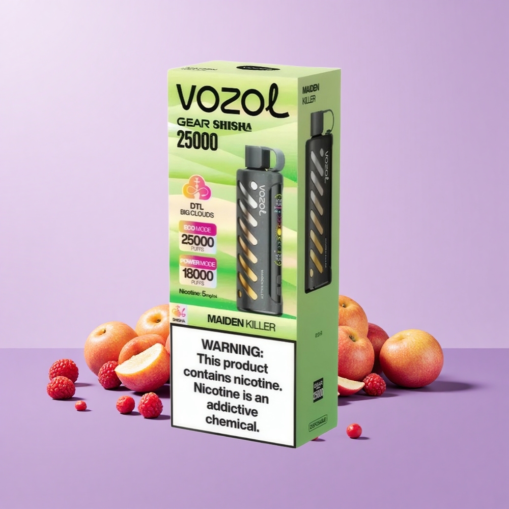 VOZOL Gear Shisha 25000 Hisap 30 Rasa Lazat S.i.L.C Tech Dual Mesh 1000mAh 5mg/ml