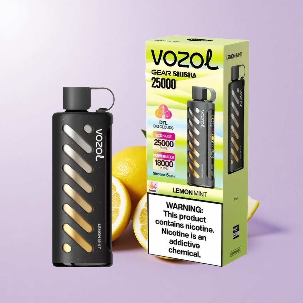 VOZOL Gear Shisha 25000 Hisap Limau Pudina Perisa 30 Rasa Dual Mesh 1000mAh 5mg/ml