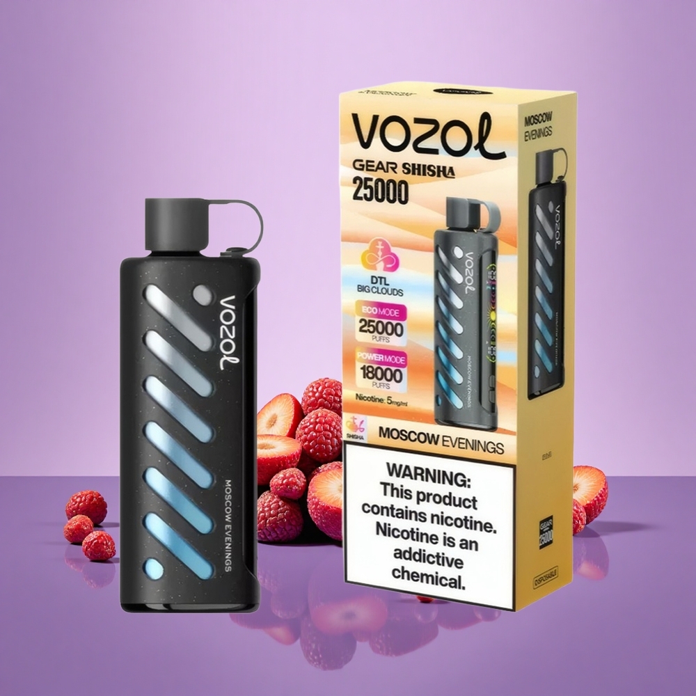 VOZOL Gear Shisha 25000 Hisap Perisa Malam Moscow 30 Rasa S.i.L.C Tech Dwi Mod 1000mAh 5mg/ml