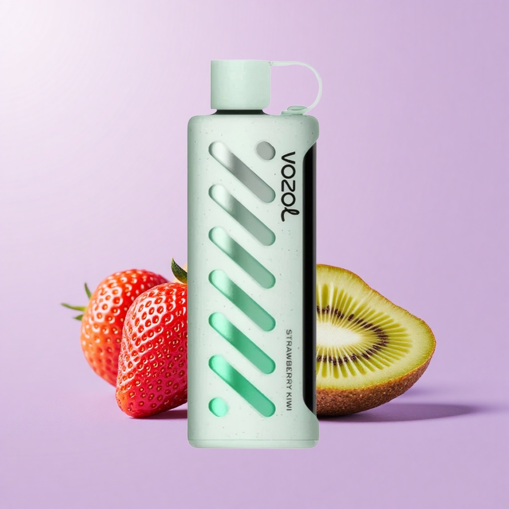 VOZOL Gear Shisha 25000 Hisap Strawberry Kiwi 30 Rasa Sedap S.i.L.C Tech Dual Mesh 1000mAh 5mg/ml