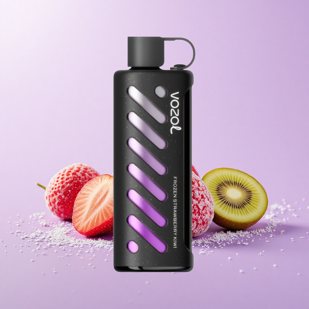 VOZOL Gear Shisha 25000 Puffs Ais Strawberi Kiwi 30 Rasa S.i.L.C Tech Dual Mesh 1000mAh 5mg/ml
