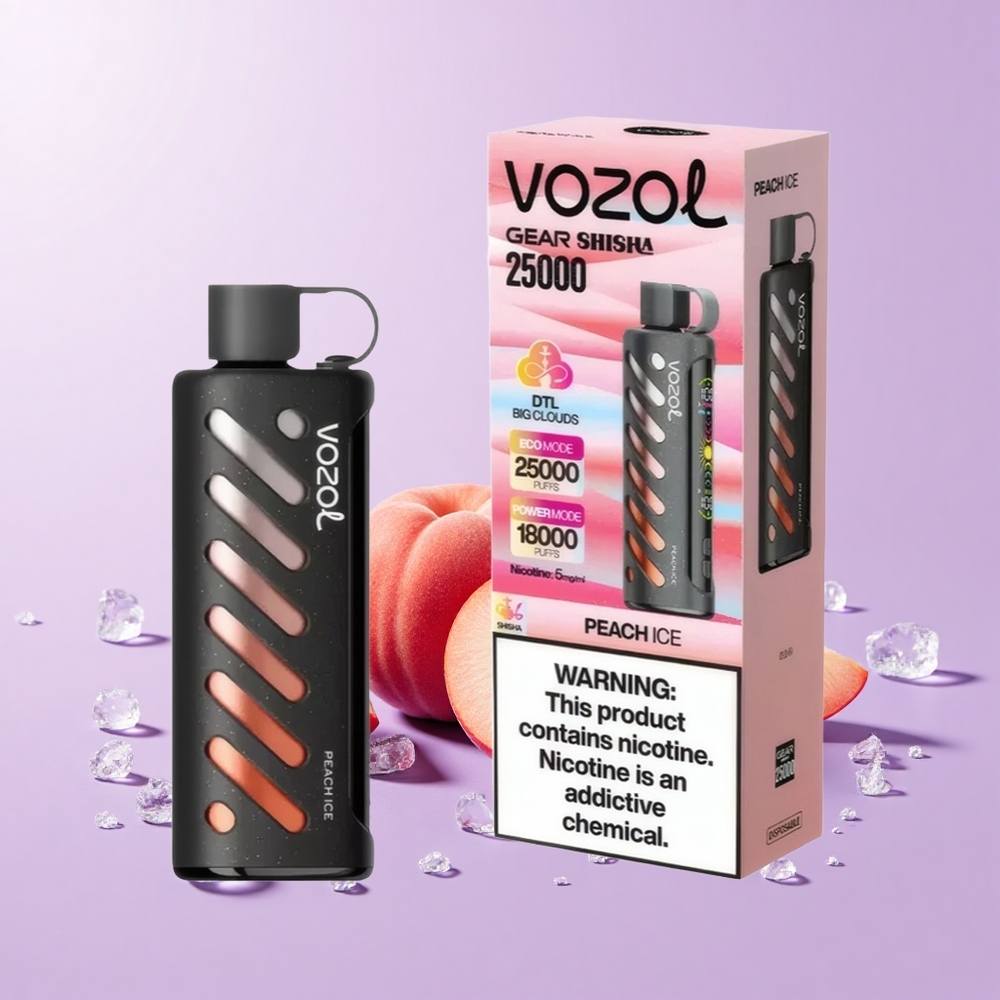 VOZOL Gear Shisha 25000 Tarikan Ais Pic 30 Perisa Lembut Chip S.i.L.C Tech Mod Dual Mesh Bateri 1000mAh Nikotin 5mg/ml