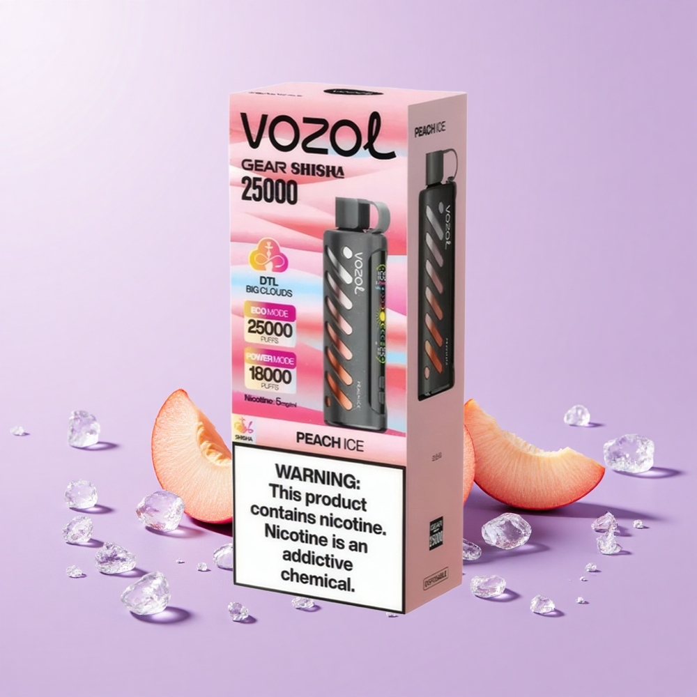 VOZOL Gear Shisha 25000 Tarikan Ais Pic 30 Perisa Lembut Chip S.i.L.C Tech Mod Dual Mesh Bateri 1000mAh Nikotin 5mg/ml