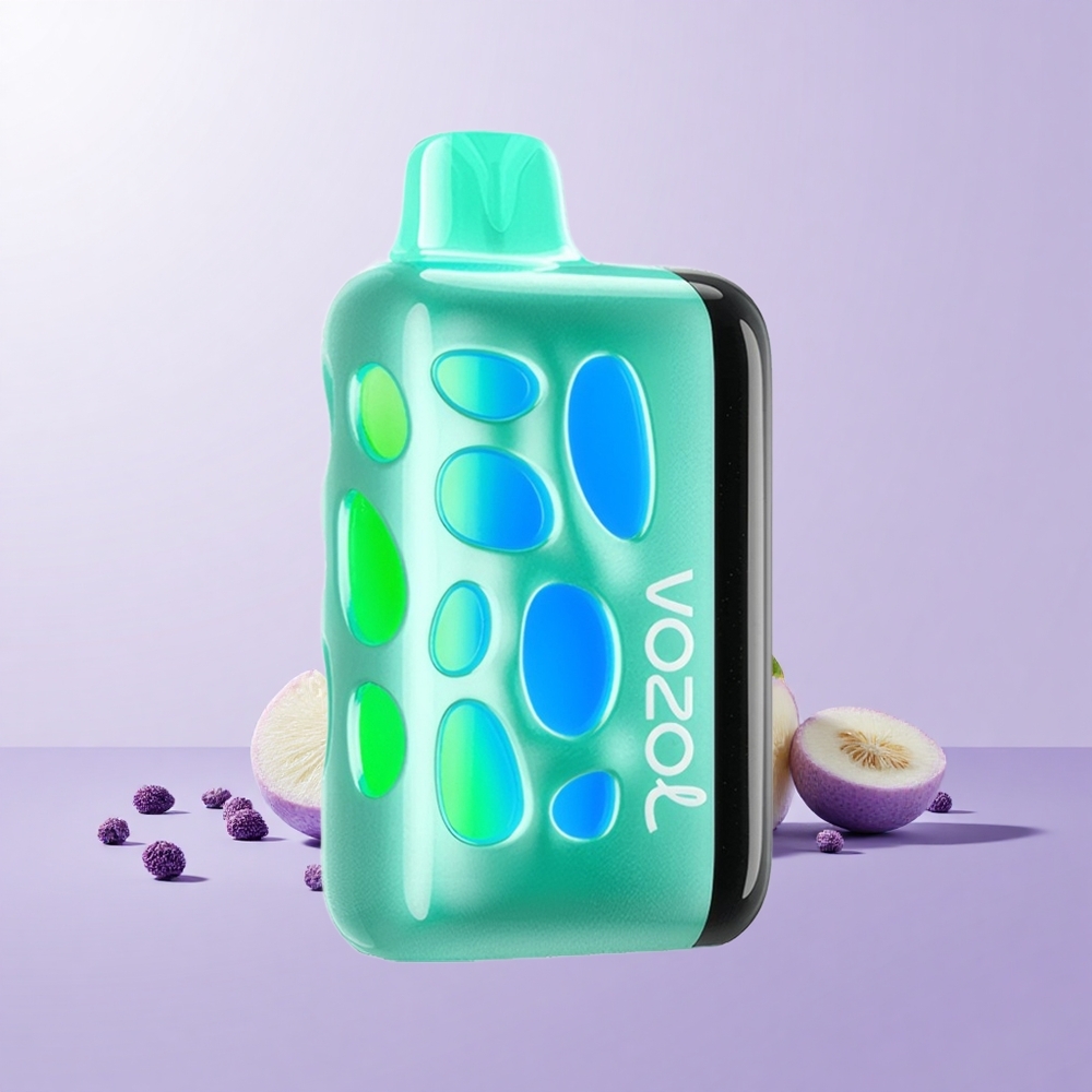 VOZOL RAVE 40000 Vape Pakai Buang Puding Sejuk 270 Darjah Reka Bentuk Bersinar Mod Parti Selaras Rentak 20/50mg/ml Nikotin 1000mAh Kapasiti Bateri