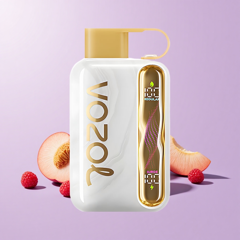 VOZOL STAR 40000 Hisap Vape Putih Peach Raspberry Kapasiti Bateri 1000mAh Tahap Nikotin 20/50mg/ml Port Pengecasan Type-C
