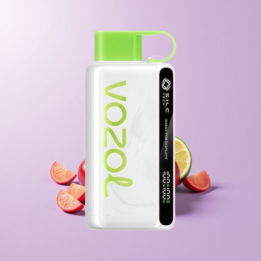 VOZOL STAR 9000/12000 Ceri Limau Vape Buang dengan Getar Paparan, Bateri 650mAh, Nikotin 0/20/50mg/ml, Hingga 9000/12000 Puff, Plastik Kitar Semula