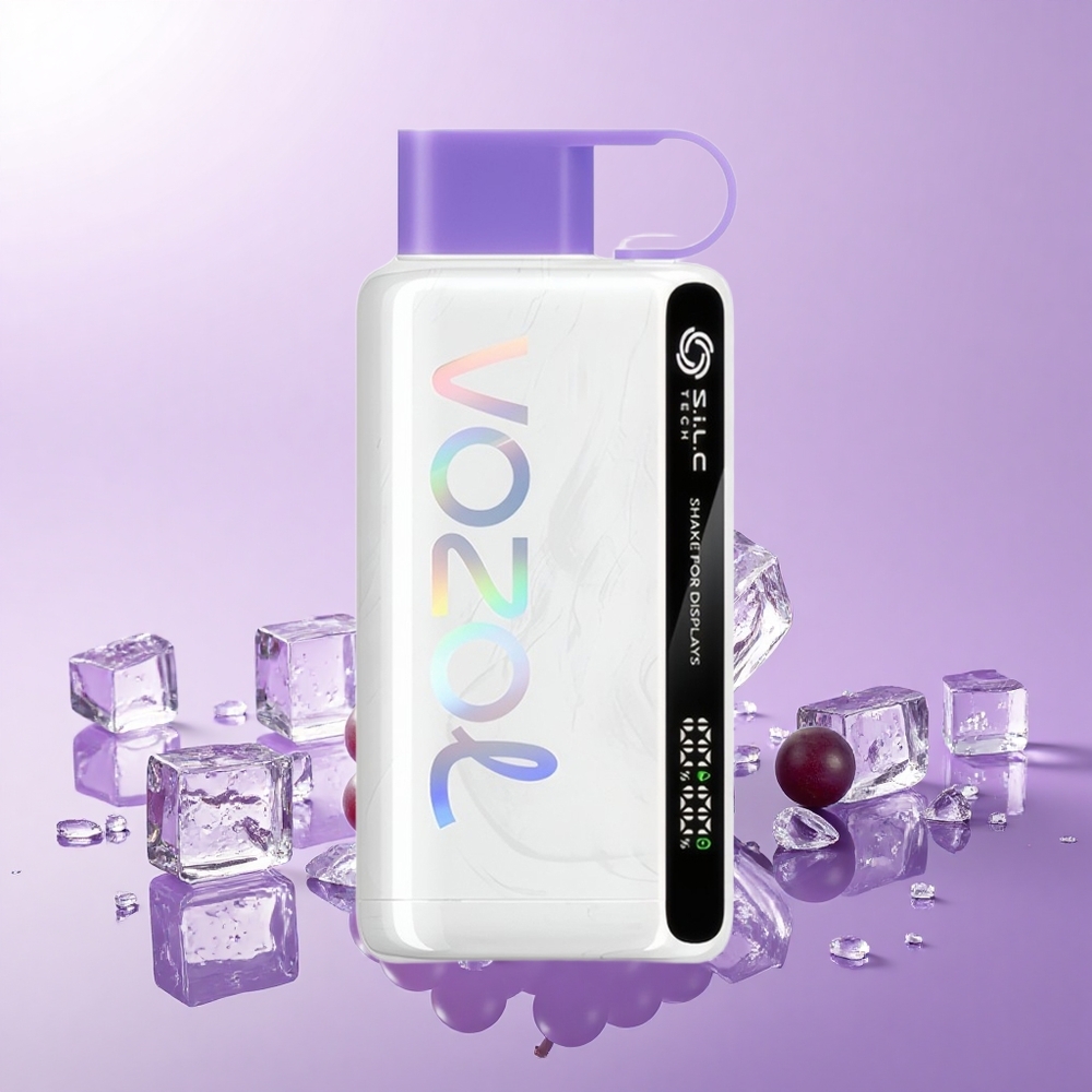 VOZOL STAR 9000/12000 Vape Pakai Buang Ais Anggur + Goncang untuk Paparan+ Bateri 650mAh + Nikotin 0/20/50mg/ml + Plastik Kitar Semula