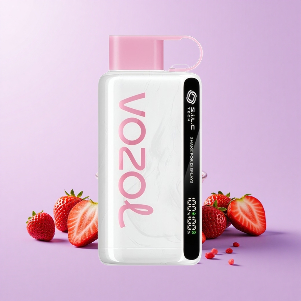 VOZOL STAR 9000/12000 Vape Pakai Buang Ais Krim Strawberry dengan Teknologi S.i.L.C, Penjagaan Mulut, 650mAh, 0/20/50mg/ml Nikotin