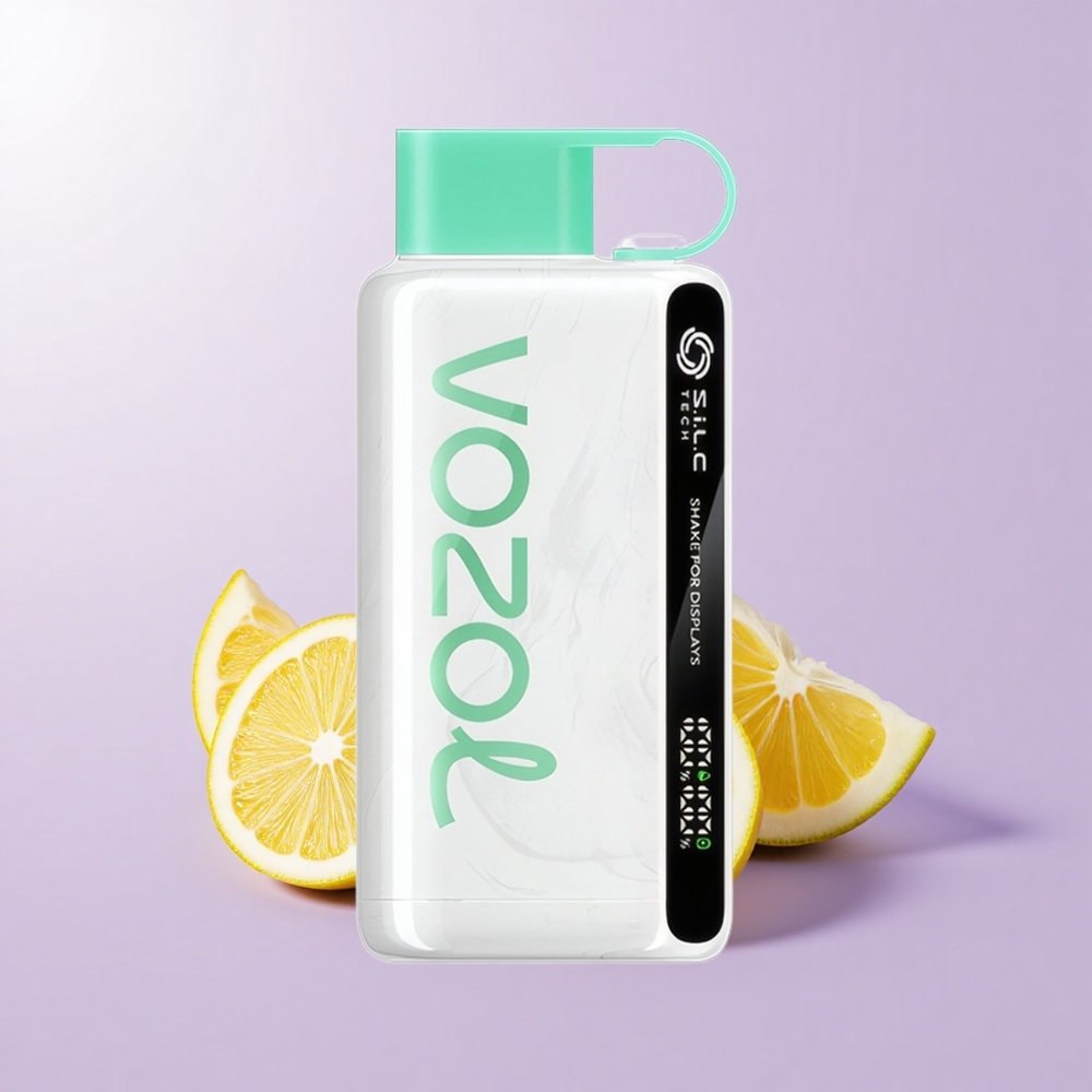 VOZOL STAR 9000/12000 Vape Pakai Buang Lemon Pudina dengan Paparan Goncang, Teknologi S.i.L.C, Perlindungan Mouthpiece, 650mAh, 0/20/50mg/ml Nikotin
