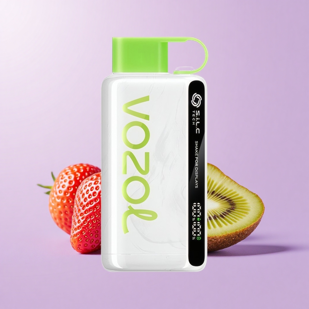 VOZOL STAR 9000/12000 Vape Pakai Buang Strawberry Kiwi dengan Paparan Goncang, Teknologi S.i.L.C, Perlindungan Mouthpiece