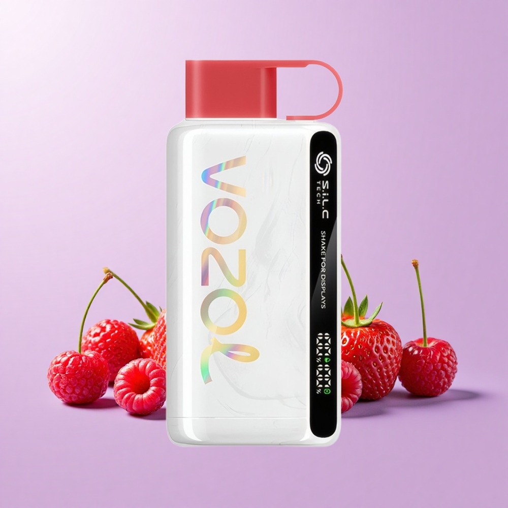 VOZOL STAR 9000/12000 Vape Pakai Buang Strawberry Raspberry Ceri Gegar Paparan S.i.L.C TECH Perlindungan Mulut Caj 30% Pantas Bateri 650mAh