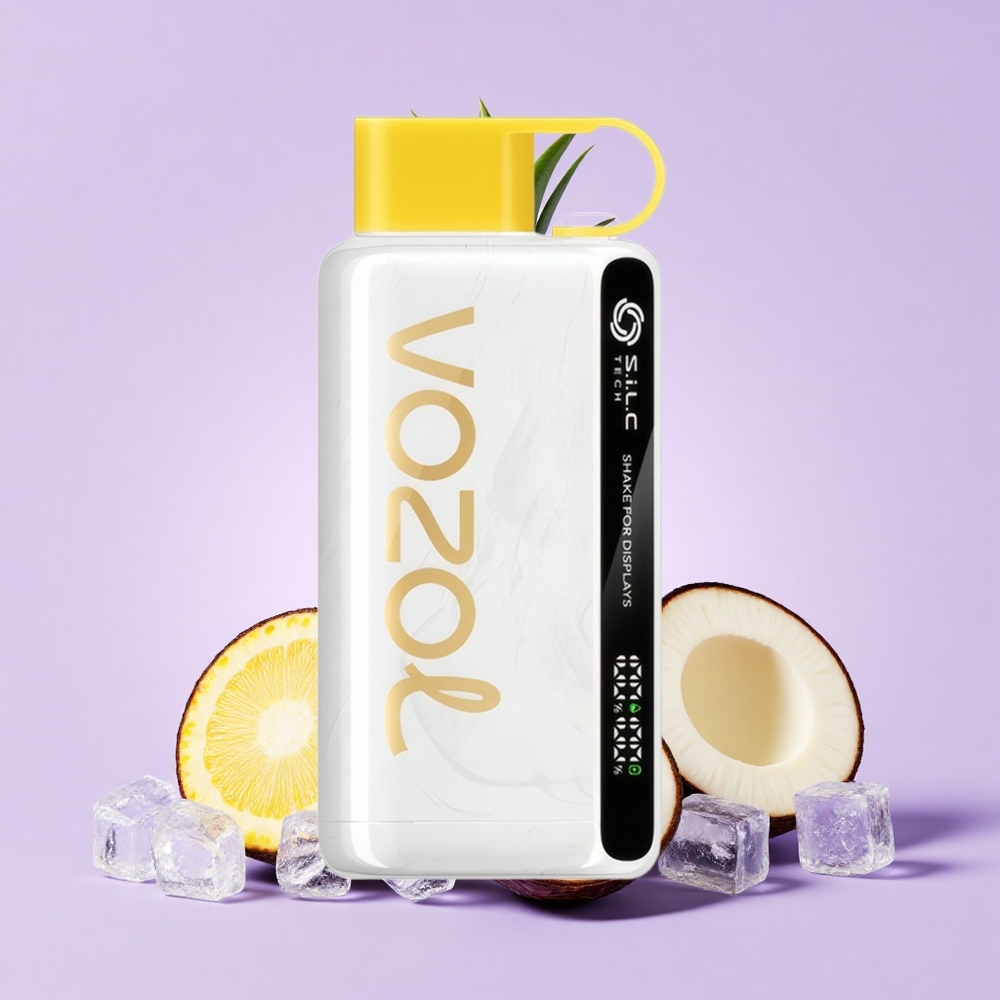 VOZOL STAR 9000/12000 Vape Sekali Pakai Nanas Kelapa Ais Bateri 650mAh, Nikotin 0/20/50mg/ml