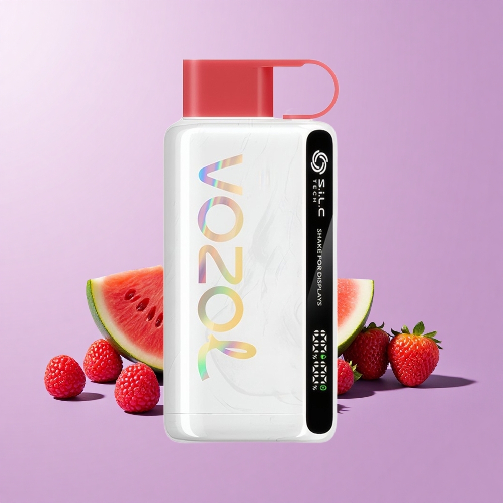 VOZOL STAR 9000/12000 Vape Sekali Pakai Raspberi Tembikai Gegar Paparan Teknologi S.i.L.C Perlindungan Mulut Caj 30% Pantas Bateri 650mAh Nikotin 0/20/50mg/ml