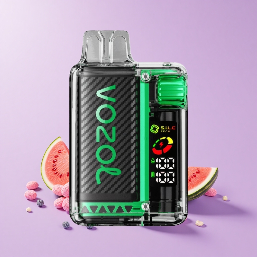 VOZOL Vista 20000 Sedut Vape Tembikai Gula-Gula Getah Bateri Boleh Dicas Semula 650mAh Kekuatan Nikotin 2% Skrin OLED
