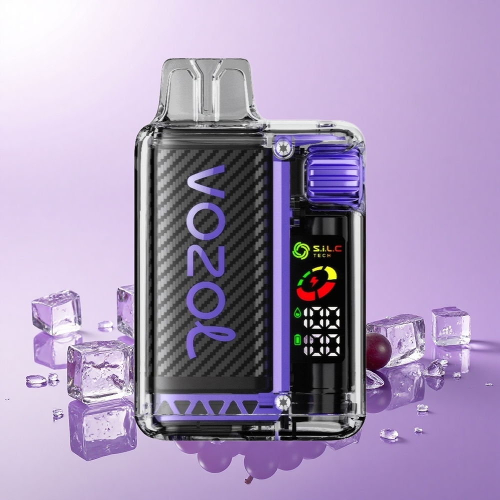 VOZOL Vista 20000 Sedutan Ais Anggur Bateri Boleh Dicas Semula 650mAh Kekuatan Nikotin 2% Skrin OLED