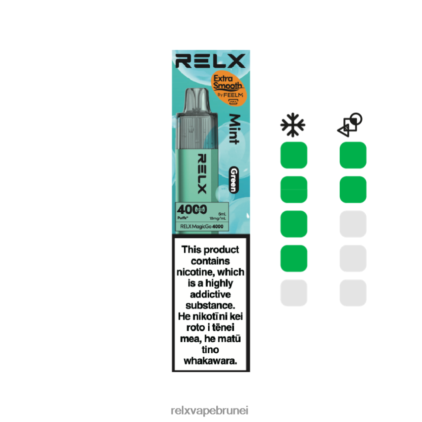 RELX Vape Flavour | pudina (hijau) RELX MagicGo 4000 vape pakai buang HHT0H24